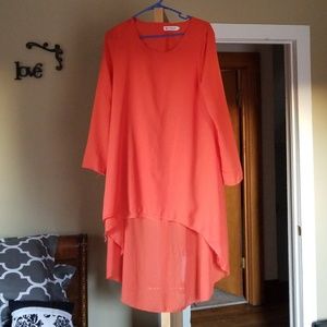 Hi-lo orange dress